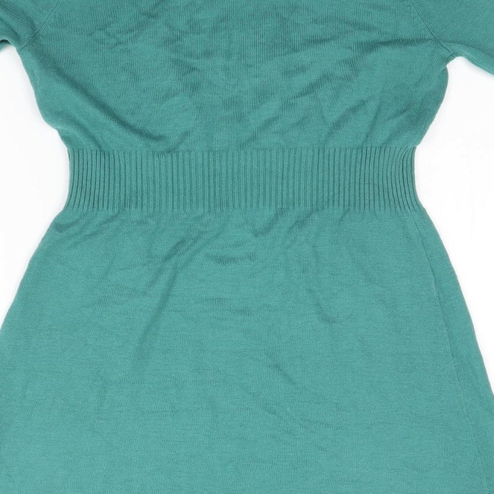 H&M Womens Green  Acrylic A-Line  Size 10 Round Neck