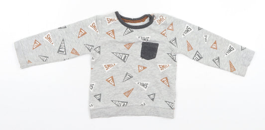 TU Baby Grey  Cotton Pullover Jumper Size 9-12 Months