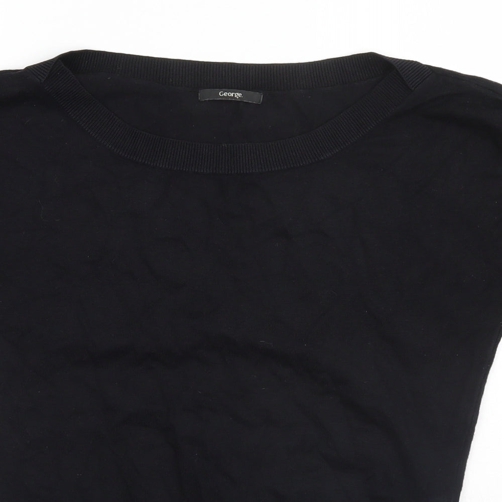 George Womens Black Round Neck   Pullover Jumper