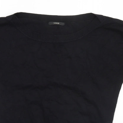 George Womens Black Round Neck   Pullover Jumper