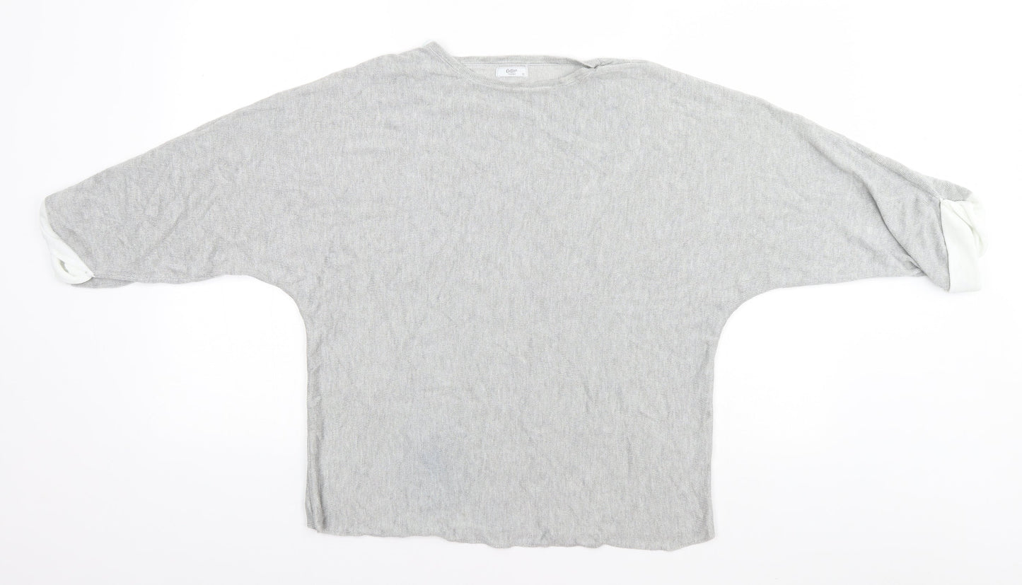 Cotton Traders Womens Grey Round Neck  Viscose Pullover Jumper Size 16