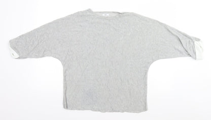 Cotton Traders Womens Grey Round Neck  Viscose Pullover Jumper Size 16