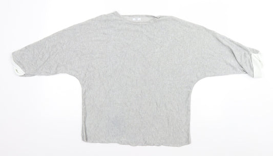 Cotton Traders Womens Grey Round Neck  Viscose Pullover Jumper Size 16