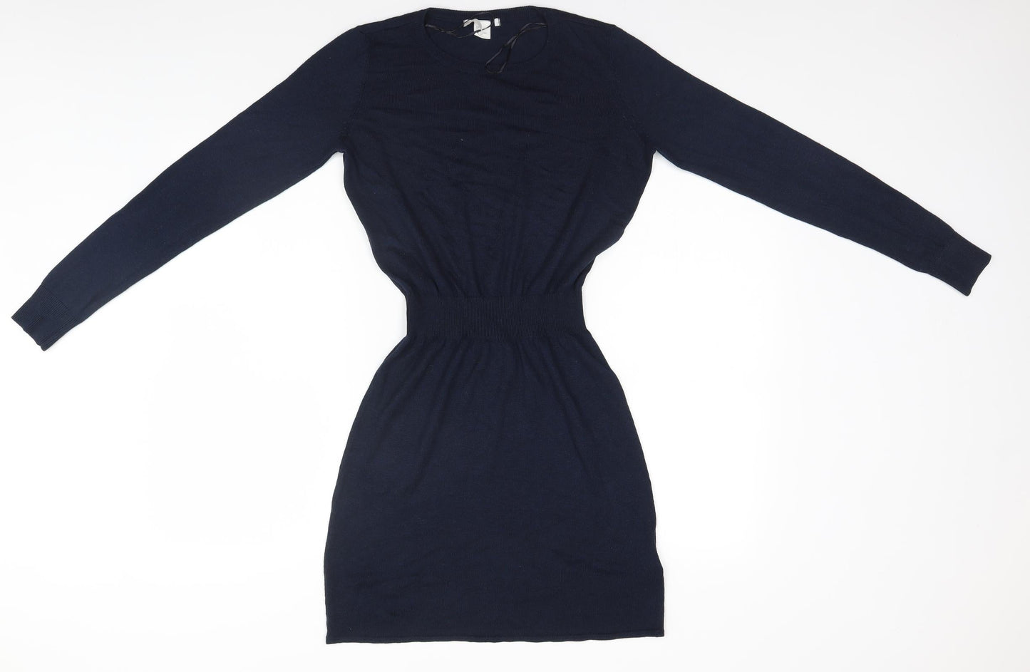 H&M Womens Blue  Polyester Fit & Flare  Size 6 Round Neck