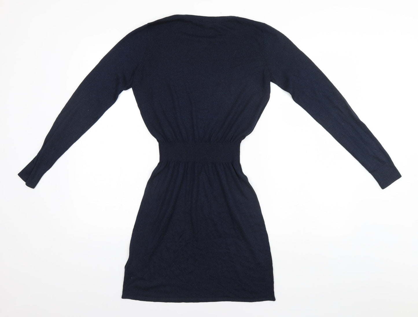 H&M Womens Blue  Polyester Fit & Flare  Size 6 Round Neck