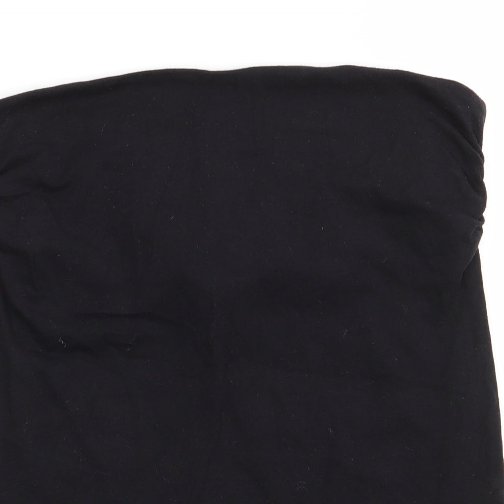 Matalan Womens Black  Cotton Basic T-Shirt Size 12 Off the Shoulder