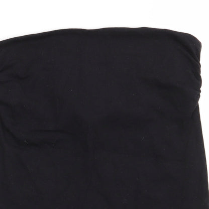 Matalan Womens Black  Cotton Basic T-Shirt Size 12 Off the Shoulder