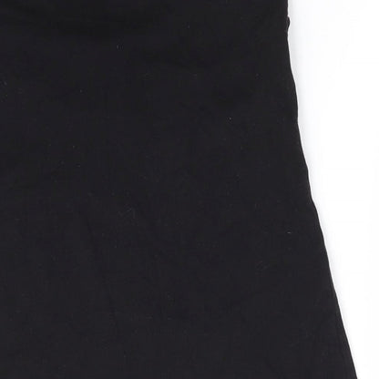 Matalan Womens Black  Cotton Basic T-Shirt Size 12 Off the Shoulder