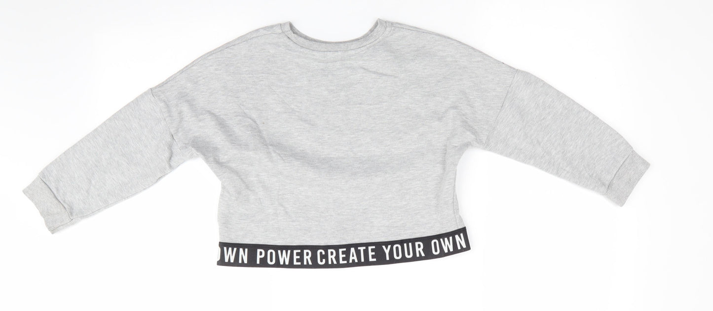 George Girls Grey  Polyester Pullover Sweatshirt Size 6-7 Years   - Create your own power