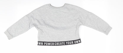 George Girls Grey  Polyester Pullover Sweatshirt Size 6-7 Years   - Create your own power