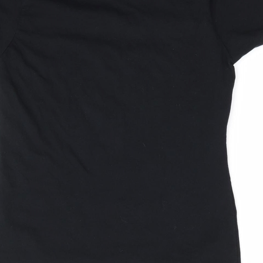 Womens UK Size M Port & Company Black Basic T-Shirt