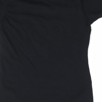 Womens UK Size M Port & Company Black Basic T-Shirt