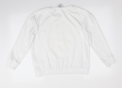 Disney by Atmosphere Womens White Animal Print Polyester Pullover Sweatshirt Size 10   - Embossed Mickey Mouse - Oh Boy