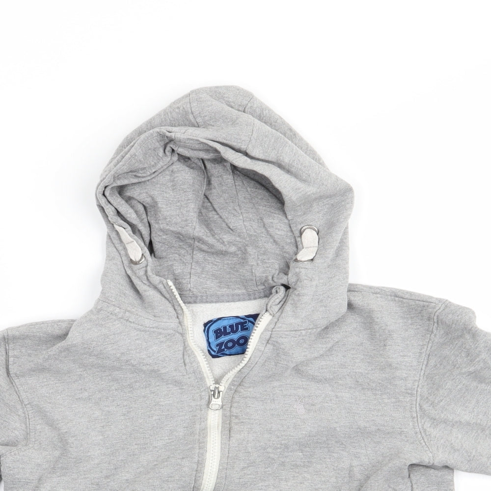 Blue Zoo Girls Grey  Cotton Full Zip Hoodie Size 9-10 Years