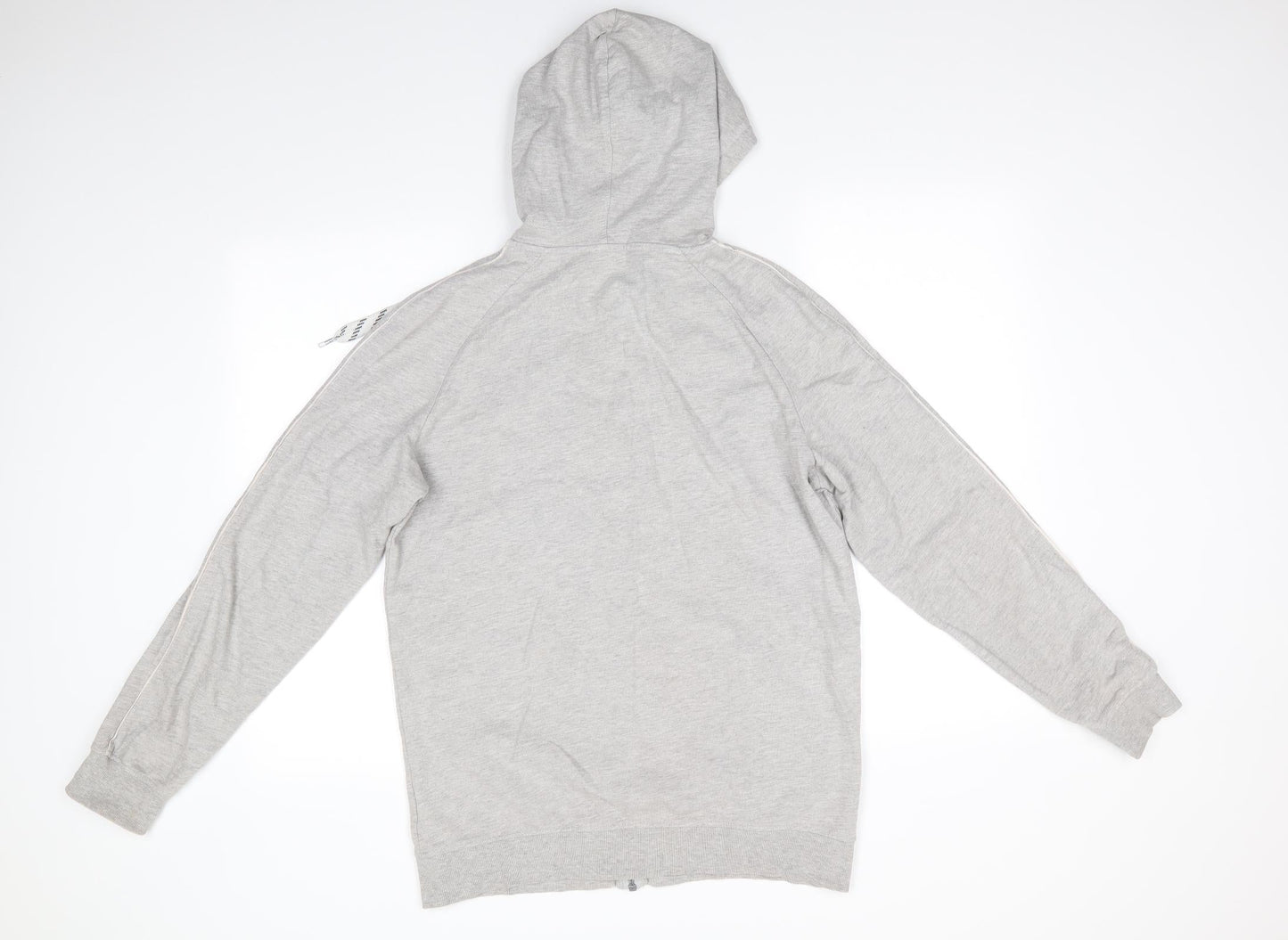 Avenue Mens Grey  Cotton Full Zip Hoodie Size S