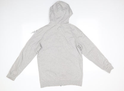 Avenue Mens Grey  Cotton Full Zip Hoodie Size S