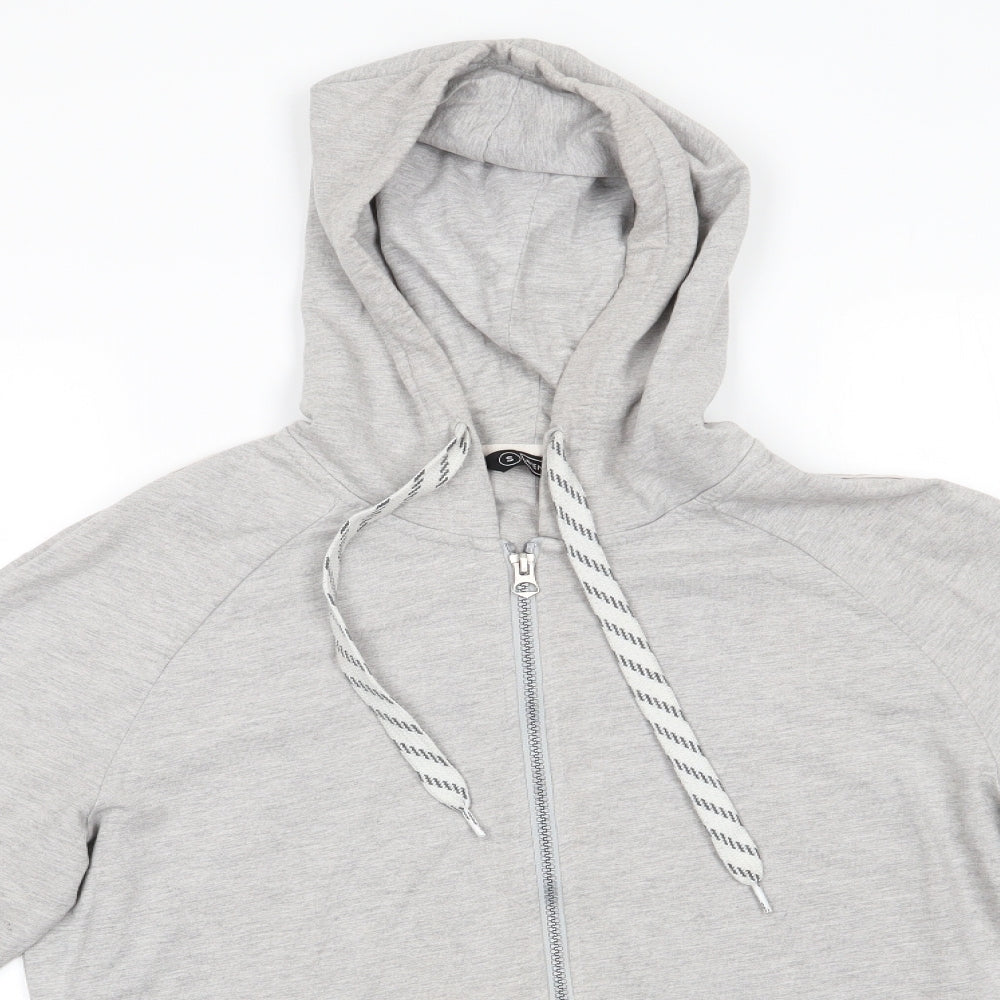 Avenue Mens Grey  Cotton Full Zip Hoodie Size S
