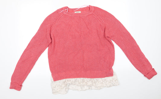 Womens UK Size L Papaya Orange Pullover Jumper