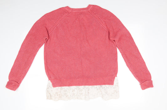 Womens UK Size L Papaya Orange Pullover Jumper