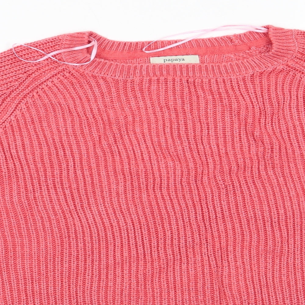 Womens UK Size L Papaya Orange Pullover Jumper