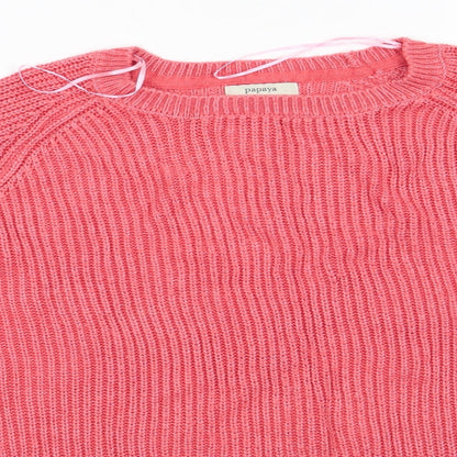 Womens UK Size L Papaya Orange Pullover Jumper