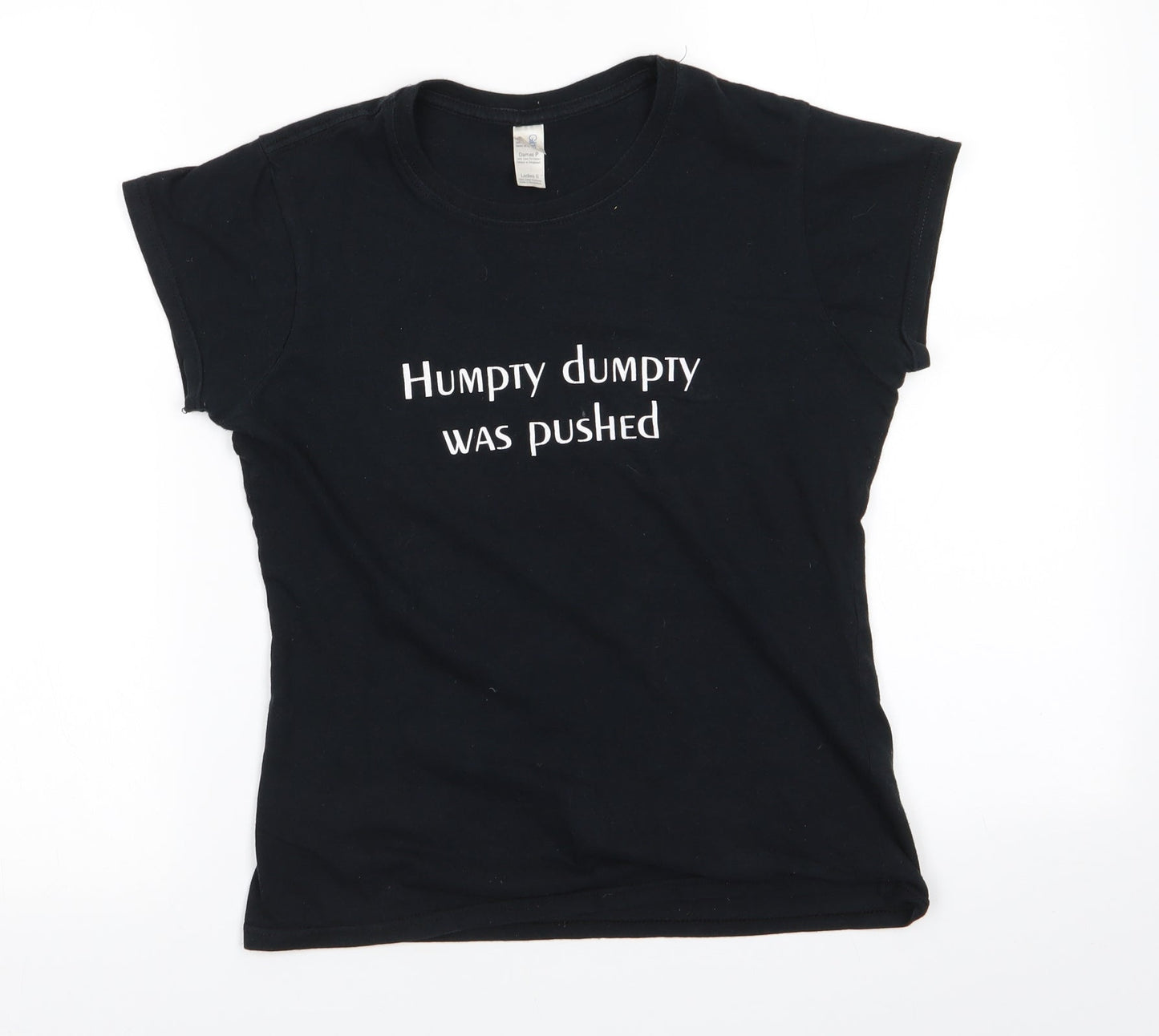 Womens UK Size S Gildan Black Basic T-Shirt