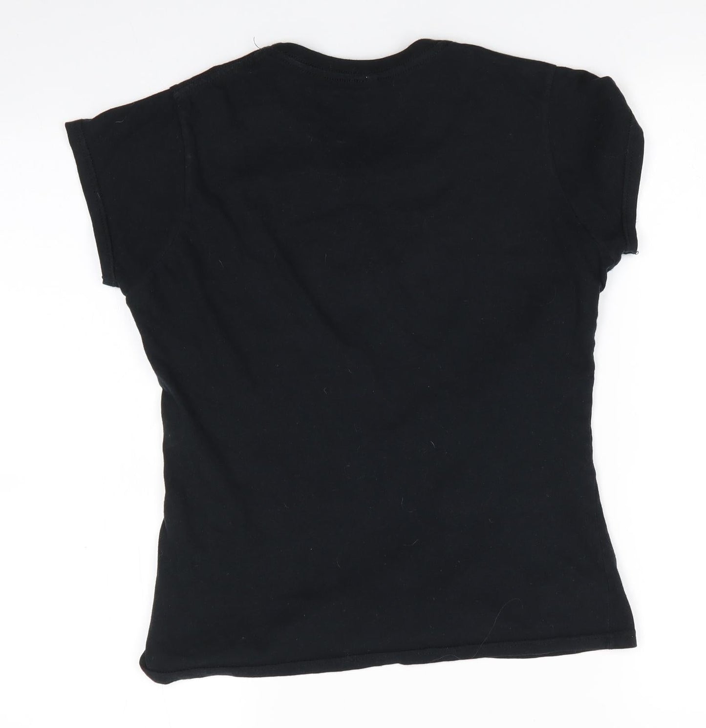 Womens UK Size S Gildan Black Basic T-Shirt