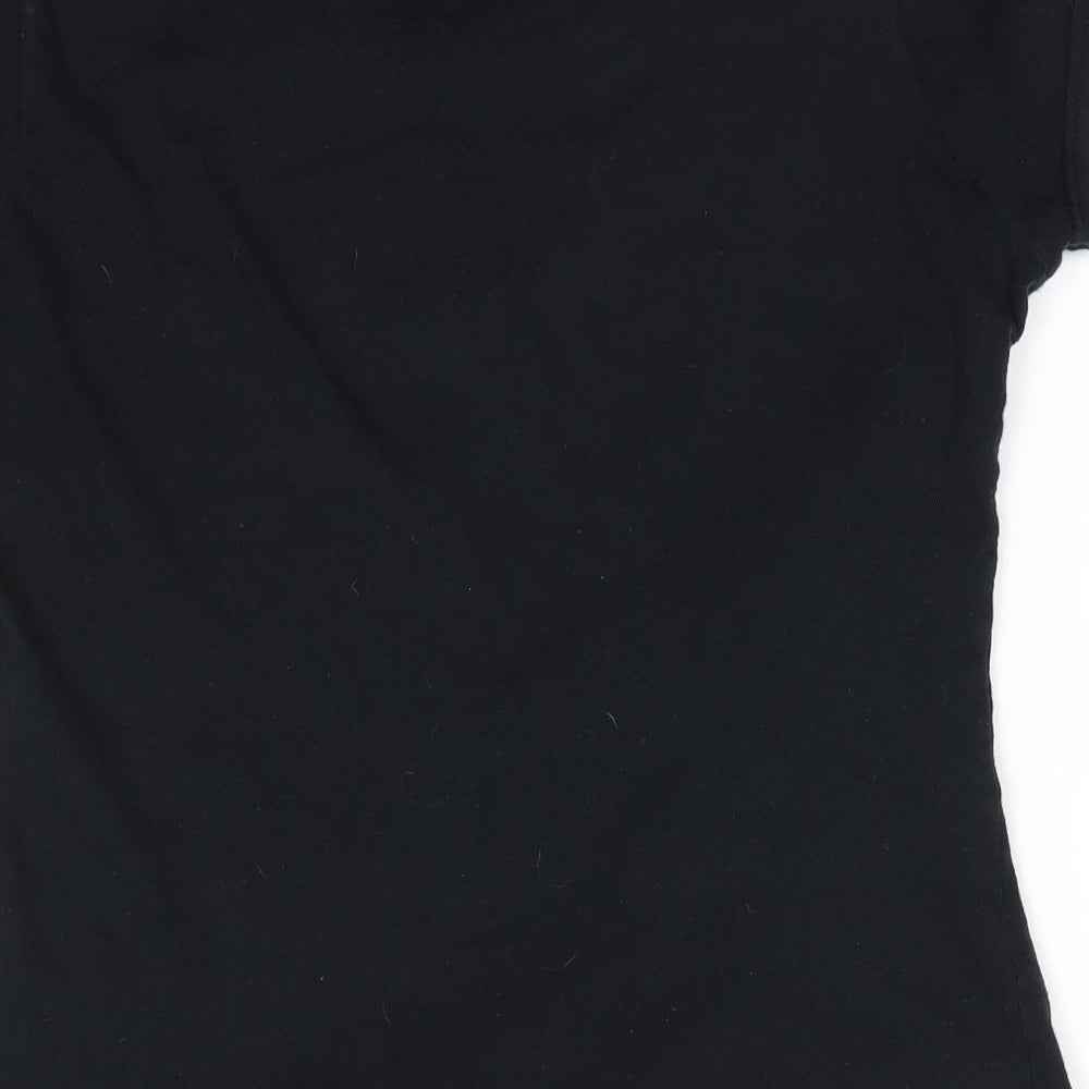 Womens UK Size S Gildan Black Basic T-Shirt