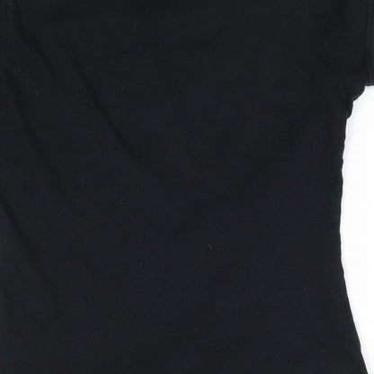 Womens UK Size S Gildan Black Basic T-Shirt