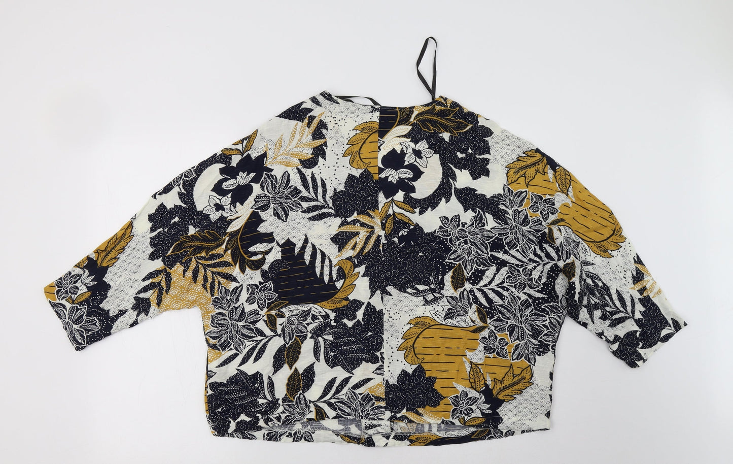 Primark Womens Multicoloured Floral Viscose Basic Button-Up Size 14 V-Neck