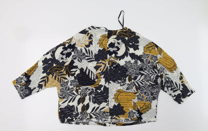 Primark Womens Multicoloured Floral Viscose Basic Button-Up Size 14 V-Neck