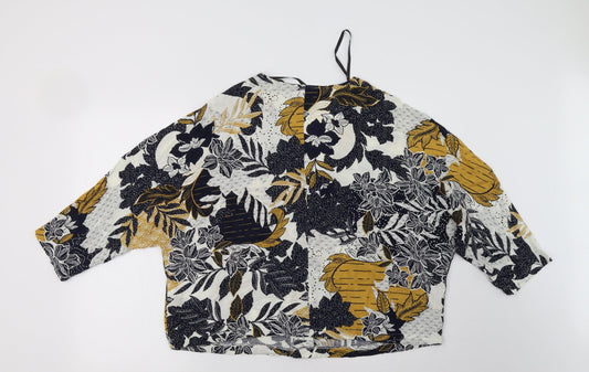 Primark Womens Multicoloured Floral Viscose Basic Button-Up Size 14 V-Neck