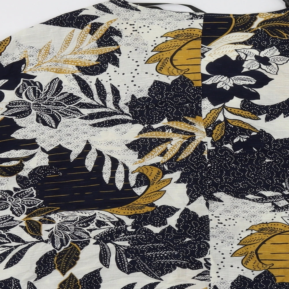 Primark Womens Multicoloured Floral Viscose Basic Button-Up Size 14 V-Neck