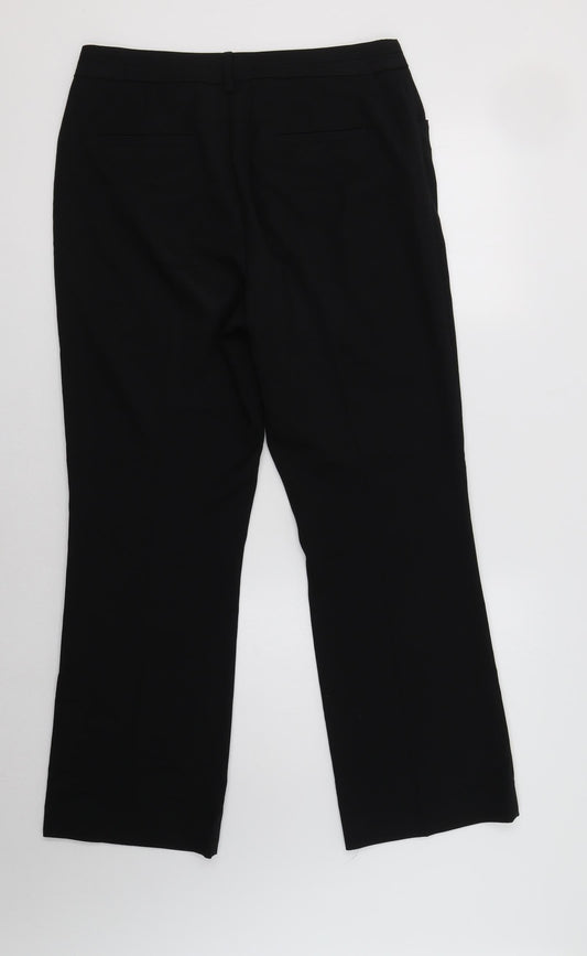 TU Womens Black  Polyester Dress Pants Trousers Size 12 L28 in Regular