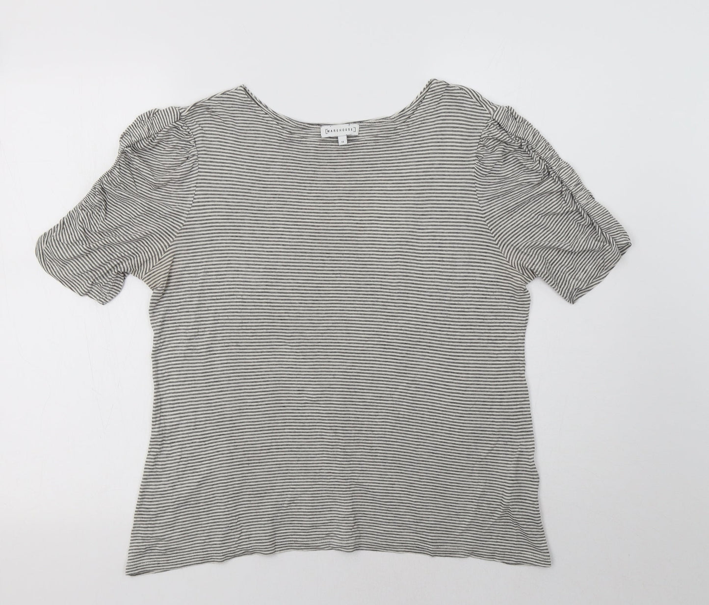 Womens UK Size 14 Warehouse Grey Basic Blouse