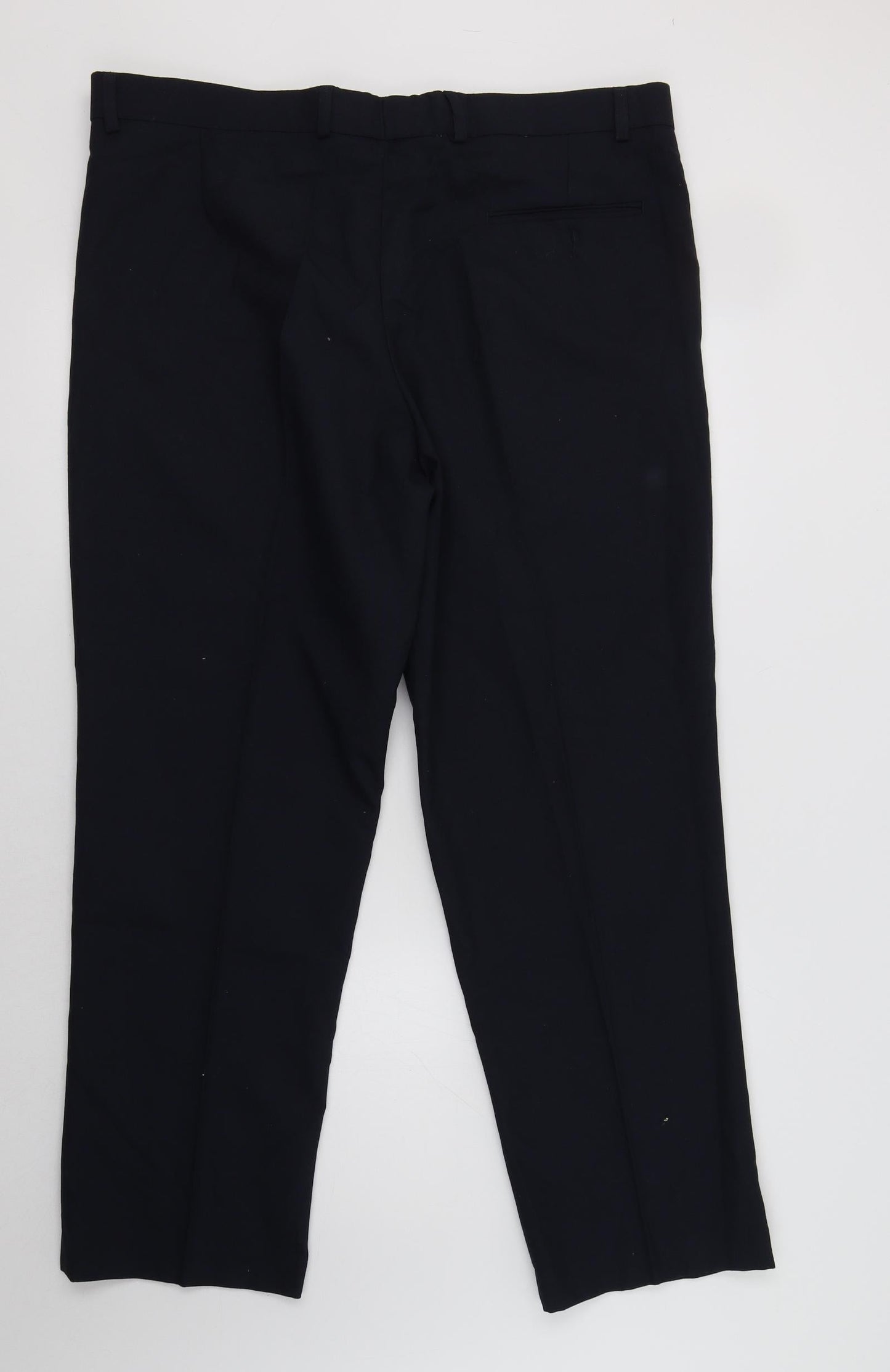 Preworn Mens Blue  Polyester Dress Pants Trousers Size 40 L29 in Regular