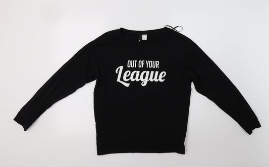 H&M Womens Black  Cotton Pullover Sweatshirt Size S   - Out Of Your League