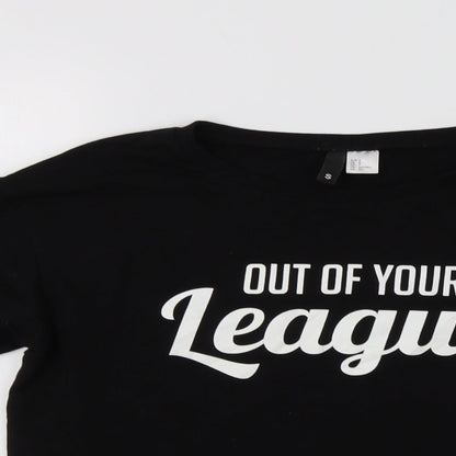 H&M Womens Black  Cotton Pullover Sweatshirt Size S   - Out Of Your League