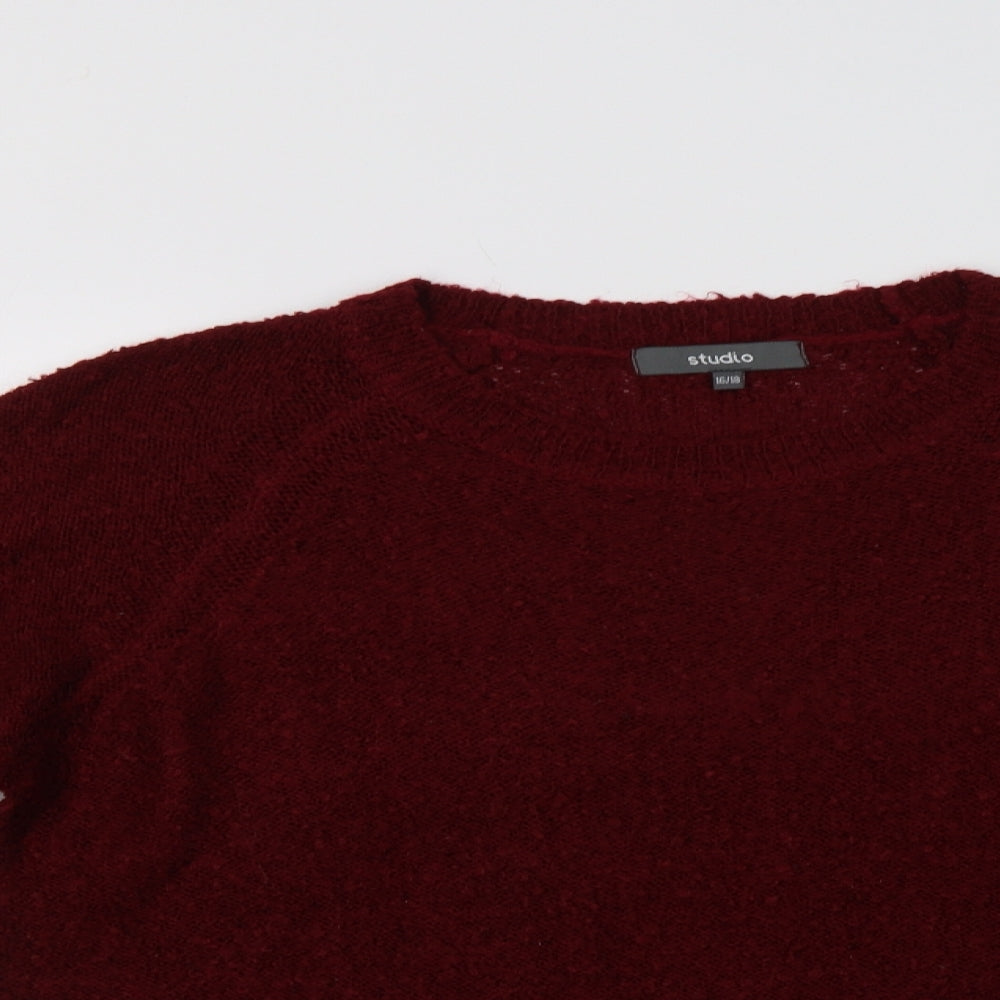 Womens UK Size 18 Studio Red Pullover Jumper
