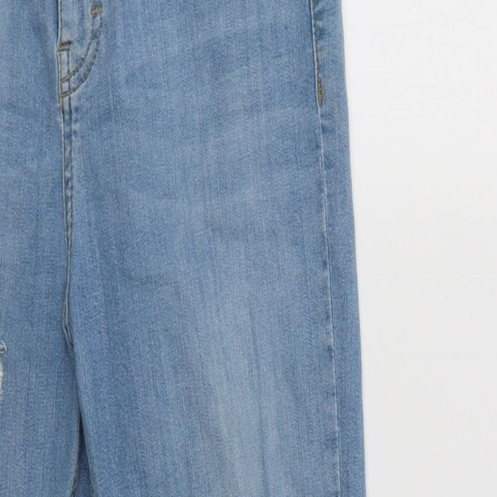 Topshop Womens Blue  Cotton Skinny Jeans Size 30 L30 in Regular