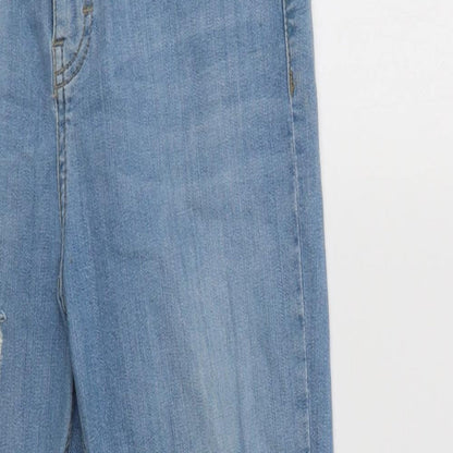 Topshop Womens Blue  Cotton Skinny Jeans Size 30 L30 in Regular