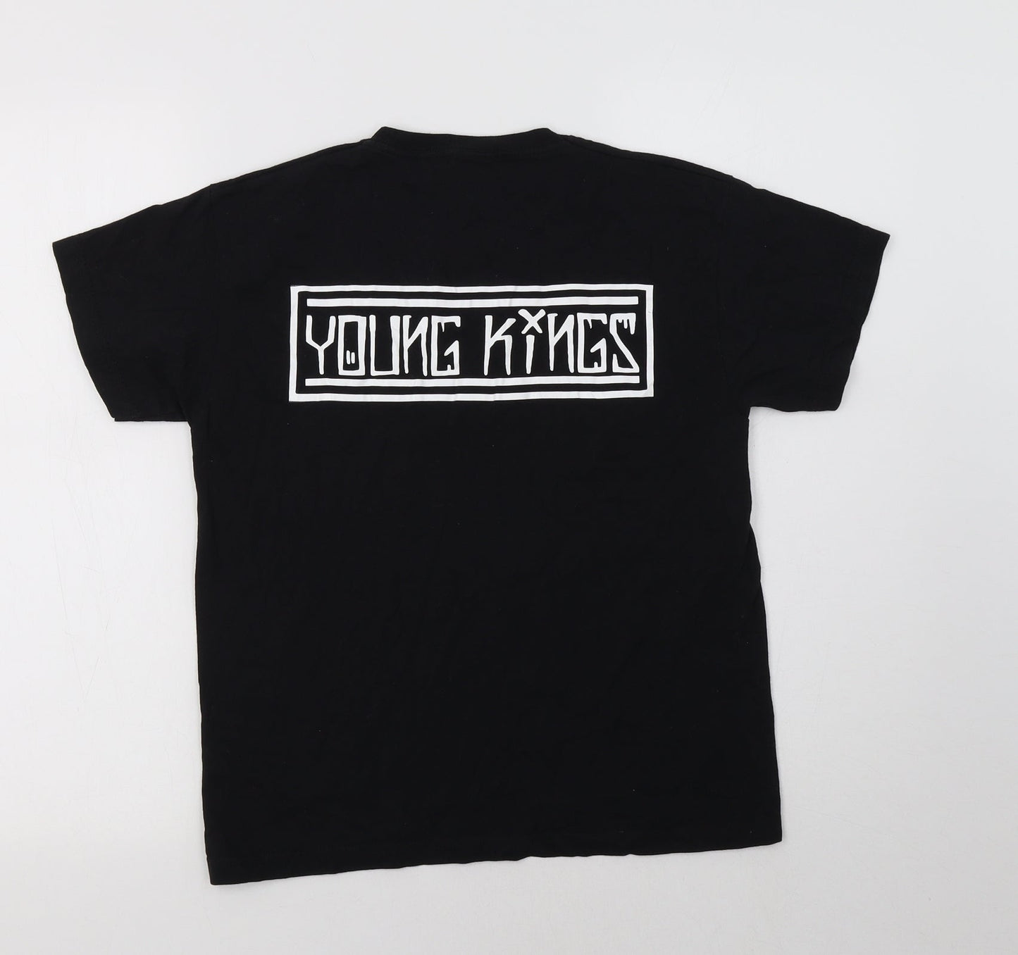 Fruit of the Loom Boys Black  Cotton Basic T-Shirt Size 9-10 Years Crew Neck