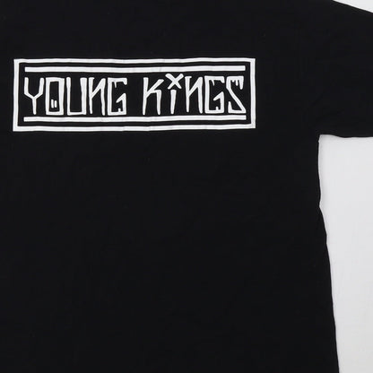 Fruit of the Loom Boys Black  Cotton Basic T-Shirt Size 9-10 Years Crew Neck