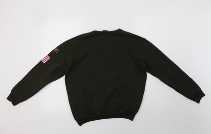 Goldigga Womens Green  Cotton Pullover Sweatshirt Size 10