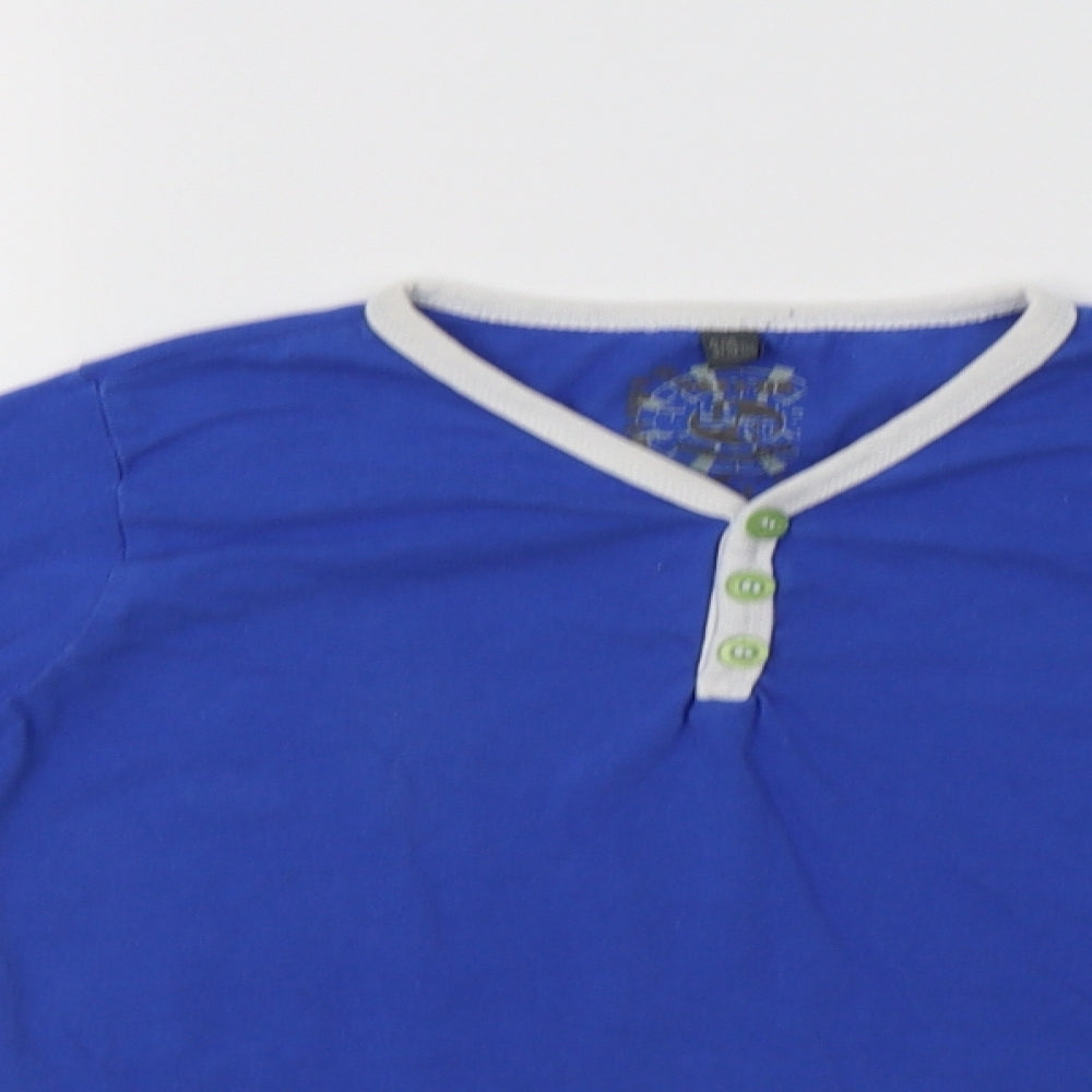 Urban Revival Boys Blue  Cotton Basic T-Shirt Size 9-10 Years V-Neck