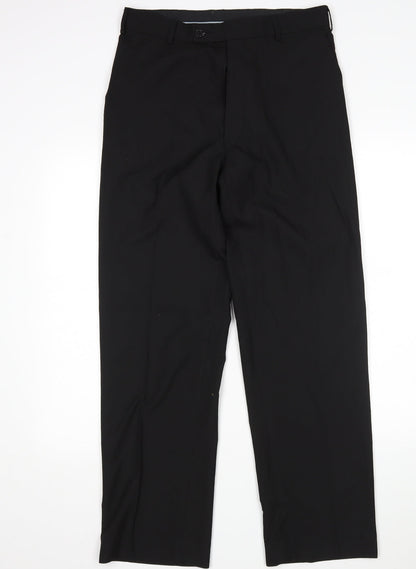 Preworn Mens Black  Polyester Trousers  Size 32 L30 in Regular