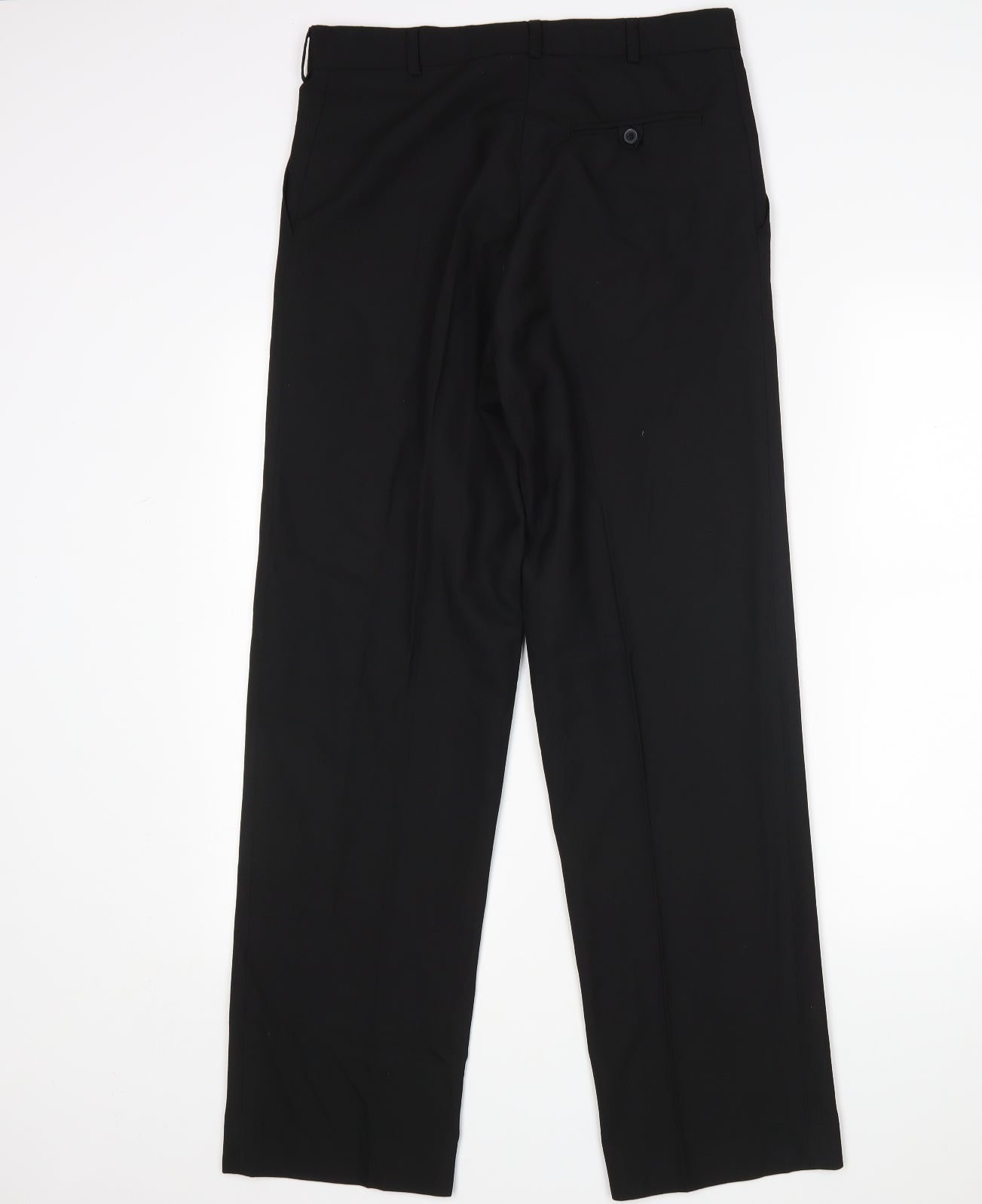 Preworn Mens Black  Polyester Trousers  Size 32 L30 in Regular