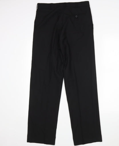 Preworn Mens Black  Polyester Trousers  Size 32 L30 in Regular