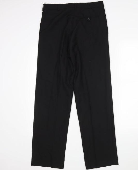 Preworn Mens Black  Polyester Trousers  Size 32 L30 in Regular
