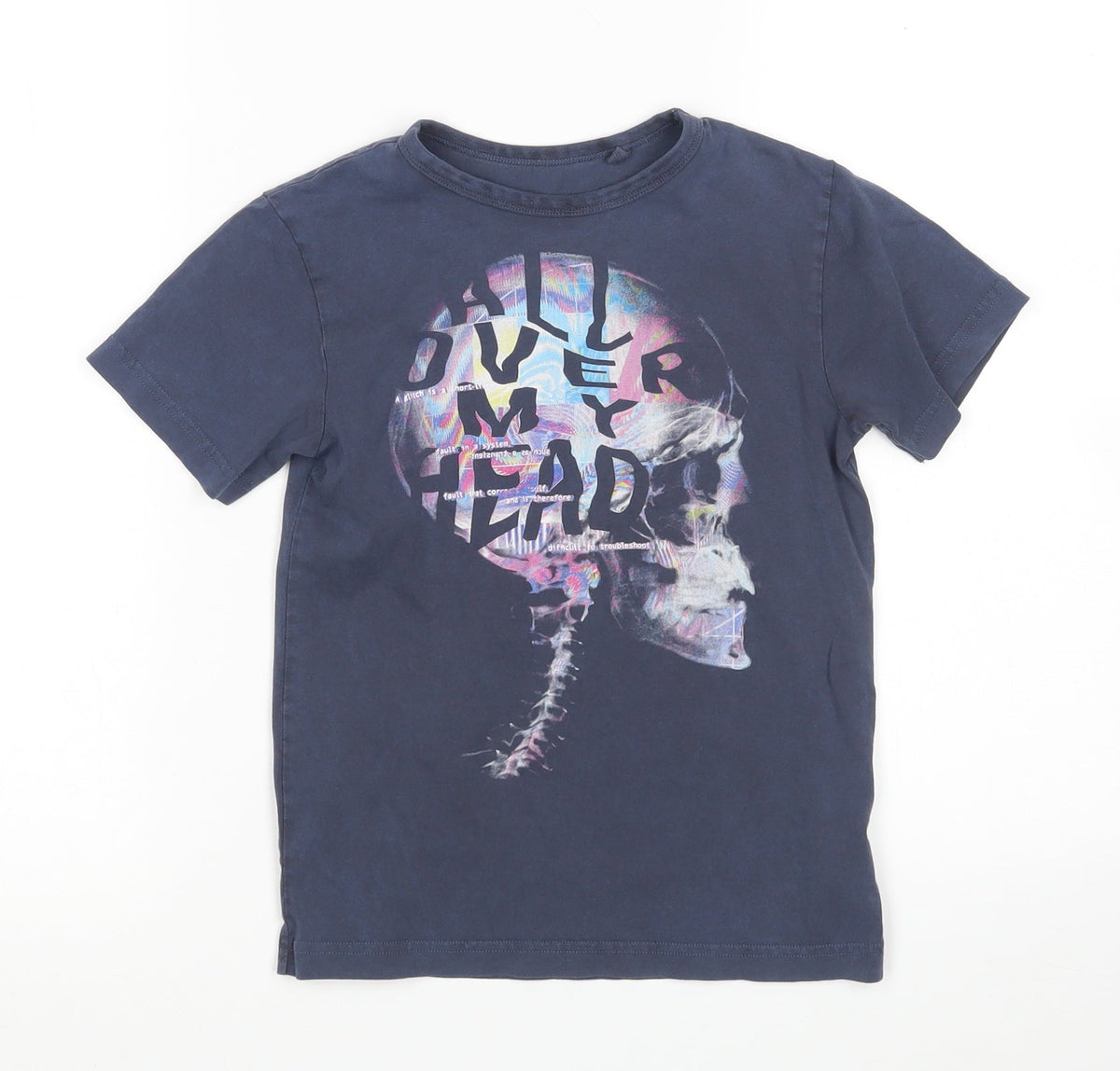 Additional front view of Next boys’ multicoloured cotton basic t-shirt, size 5, years round neck